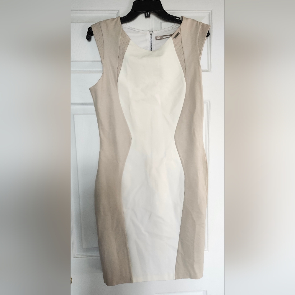 Guess 2 Tone Contour Beige and White Dress